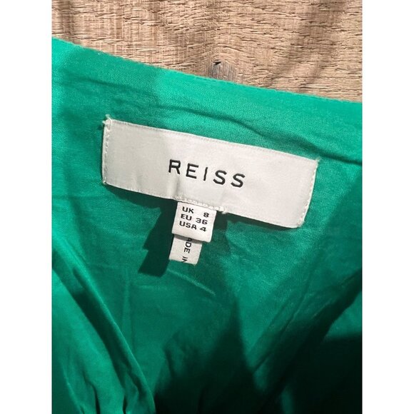 Reiss Kay Sleeveless with Pockets green Linen Dress Size 4 - Picture 4 of 11
